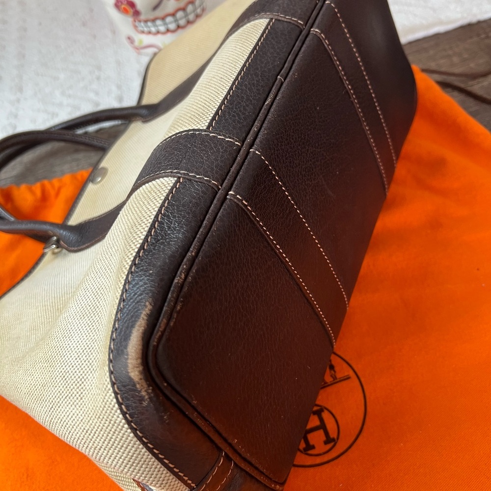 SALE!Hermes Garden Party Tan and Brown Canvas Tote Bag - Picture 8 of 14